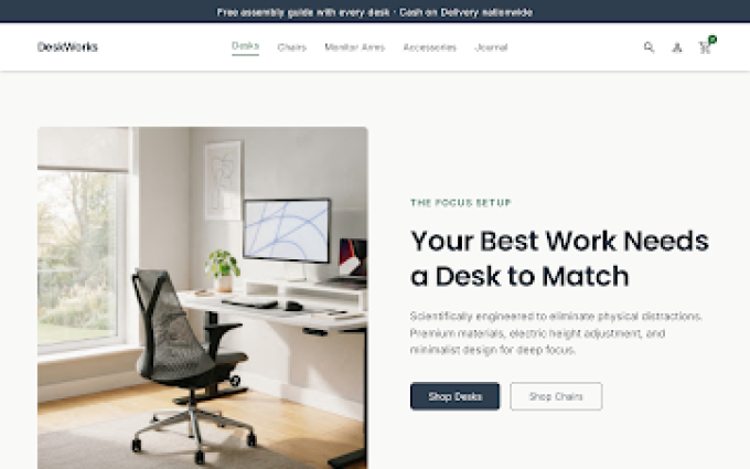 DeskWorks storefront preview