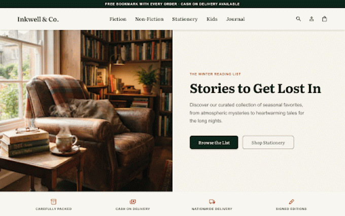 Inkwell & Co. storefront preview