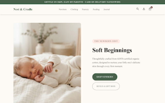 Nest & Cradle storefront preview