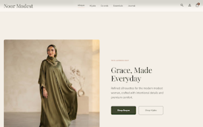 Noor Modest storefront preview
