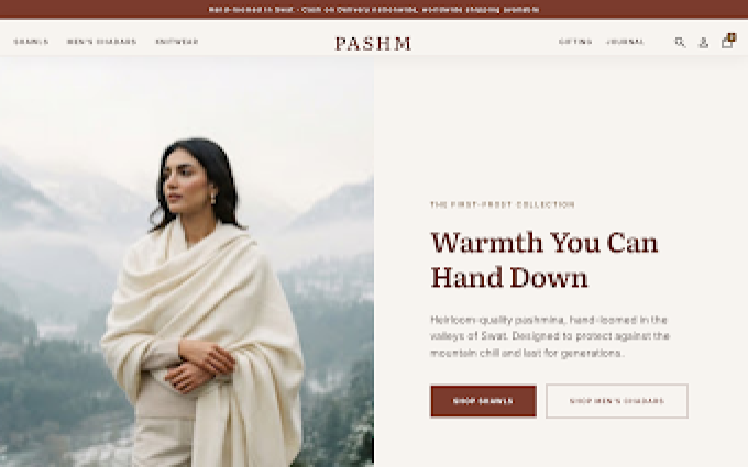 Pashm storefront preview