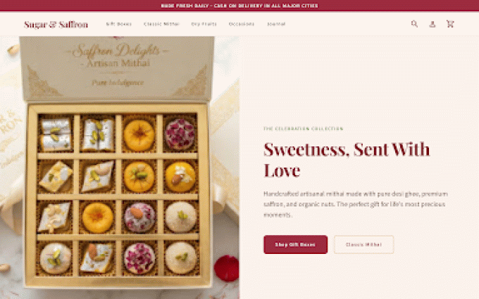 Sugar & Saffron storefront preview