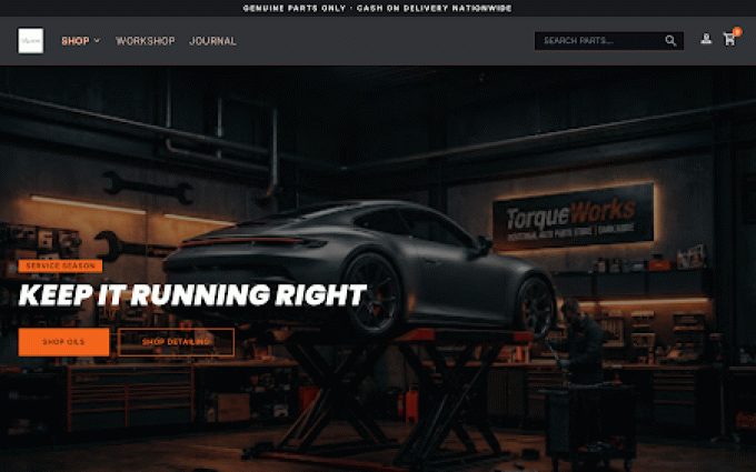 TorqueWorks storefront preview