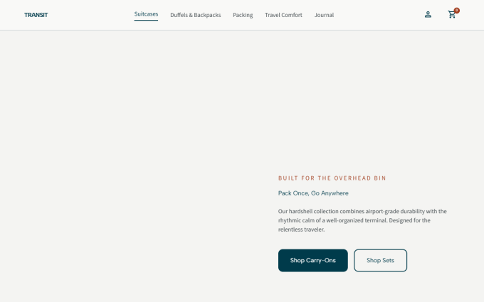 Transit storefront preview
