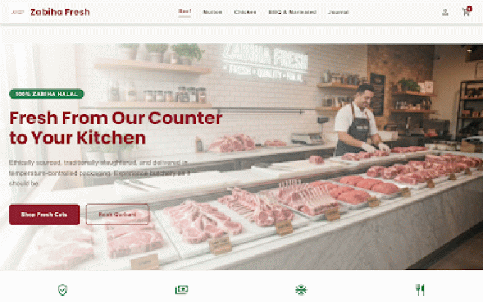 Zabiha Fresh storefront preview
